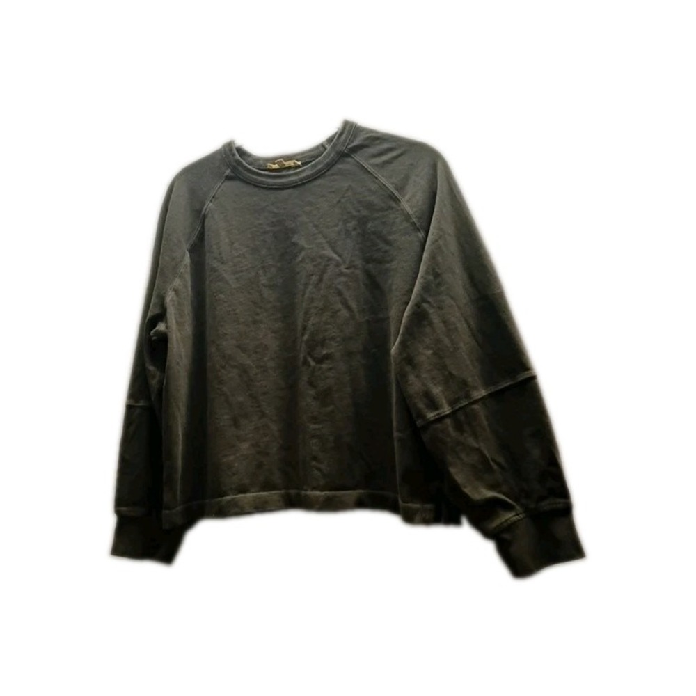 Madewell Sweater Womens Small Green Solid 100% Cotton Relaxed Pullover 43927